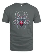 Cyber Spider T-Shirt Futuristic Mech Arachnid Design - gray t-shirt on white background