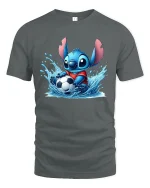 Cute Blue Alien Soccer T-Shirt Funny Sporty Style - gray t-shirt on white background