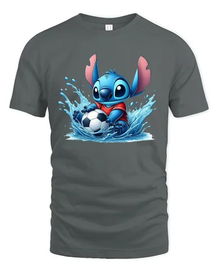 Cute Blue Alien Soccer T-Shirt Funny Sporty Style - gray t-shirt on white background