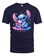 Cute Blue Alien Hug T-Shirt Adorable Family Design - navy t-shirt on white background