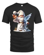 Christmas Angel Gnome T-Shirt Cute Holiday Tee - black t-shirt on white background