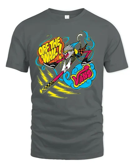 Off The Wall Style T-Shirt Bold Street Graphic Tee - gray t-shirt on white background