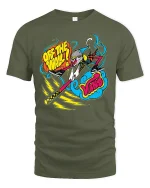 Off The Wall Style T-Shirt Bold Street Graphic Tee - military green t-shirt on white background