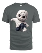 Cool Hip Hop Cat Streetwear Style T-Shirt - gray t-shirt on white background