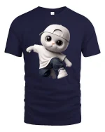 Cool Hip Hop Cat Streetwear Style T-Shirt - navy t-shirt on white background