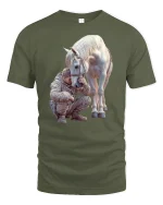 Strong Bond Horse and Rider Friendship T-Shirt - military green t-shirt on white background