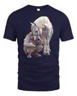 Strong Bond Horse and Rider Friendship T-Shirt - navy t-shirt on white background