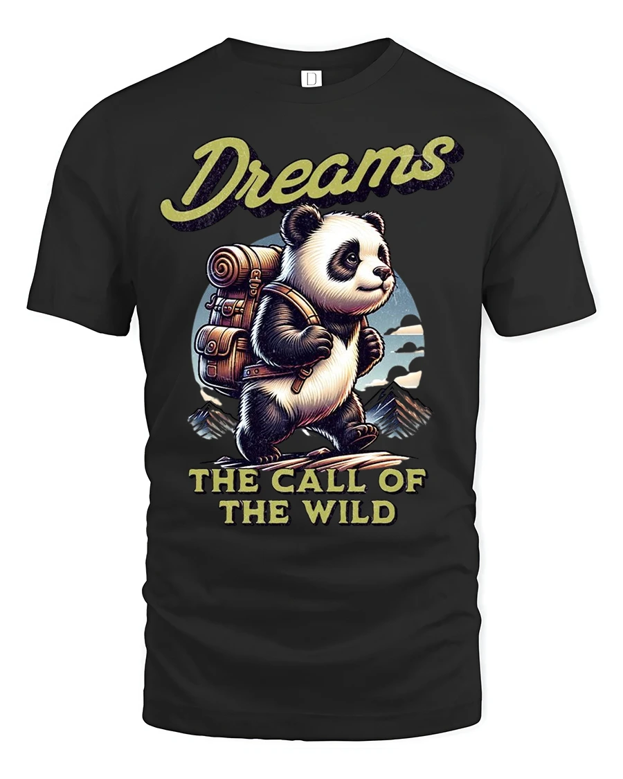Adventure Panda Dreams T-Shirt - 1 Adventure Panda Dreams T-Shirt - black t-shirt on white background