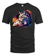 Wild Lynx Spirit T-Shirt - black t-shirt on white background