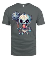 Cute Skull Warrior T-Shirt - gray t-shirt on white background
