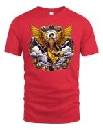 Golden Angel Warrior T-Shirt - red t-shirt on white background