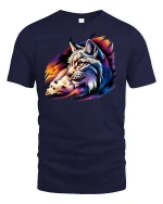Wild Lynx Spirit T-Shirt - navy t-shirt on white background