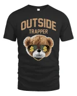 Outside Trapper T-Shirt - black t-shirt on white background