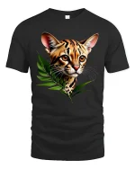 Jungle Cat T-Shirt - Wild Leopard Graphic - black t-shirt on white background