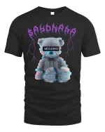 Missing Teddy T-Shirt - Glitch Bear Aesthetic Design - black t-shirt on white background