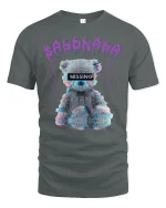 Missing Teddy T-Shirt - Glitch Bear Aesthetic Design - gray t-shirt on white background