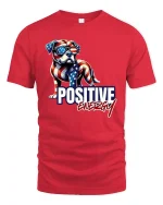 Positive Energy T-Shirt - American Flag Dog - red t-shirt on white background