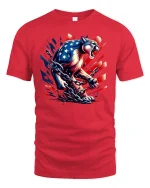 Patriotic Cougar T-Shirt - red t-shirt on white background