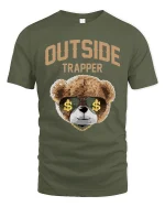 Outside Trapper T-Shirt - military green t-shirt on white background