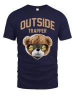 Outside Trapper T-Shirt - navy t-shirt on white background