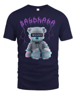 Missing Teddy T-Shirt - Glitch Bear Aesthetic Design - navy t-shirt on white background