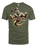 Fiery Genie Lamp Spirit Mythical Power T-Shirt - military green t-shirt on white background