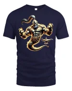 Fiery Genie Lamp Spirit Mythical Power T-Shirt - navy t-shirt on white background