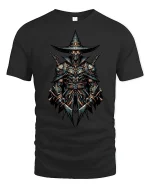 Dark Knight Warrior Armor Gothic Fantasy T-Shirt - black t-shirt on white background