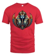 Egyptian Pharaoh Winged Mask Ancient Art T-Shirt - red t-shirt on white background