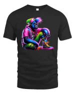 Neon Gorilla Streetwear Urban Style Graphic T-Shirt - black t-shirt on white background