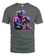 Neon Gorilla Streetwear Urban Style Graphic T-Shirt - gray t-shirt on white background