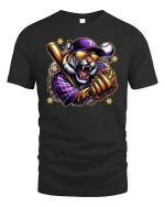 Savage Tiger Baseball Champion Graphic T-Shirt - black t-shirt on white background
