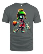 Space Hooper Alien Basketball Graphic Tee - gray t-shirt on white background