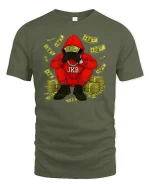 Money Hustler Red Hoodie Cool Streetwear T-Shirt - military green t-shirt on white background