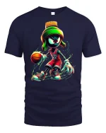 Space Hooper Alien Basketball Graphic Tee - navy t-shirt on white background