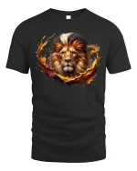 Majestic Lion T-Shirt - Bold King of the Jungle Art - black t-shirt on white background