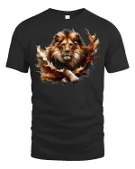 Majestic Lion King T-Shirt - Wild Spirit Power Tee - black t-shirt on white background