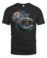 Abyssal Monster Fish T-Shirt - Deep Sea Horror Art - black t-shirt on white background
