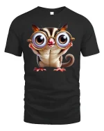 Cute Big Eyes Animal T-Shirt - Funny Nerdy Style Tee - black t-shirt on white background