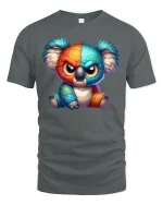 Angry Colorful Koala T-Shirt - Funny Cute Attitude Tee - gray t-shirt on white background