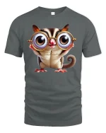 Cute Big Eyes Animal T-Shirt - Funny Nerdy Style Tee - gray t-shirt on white background