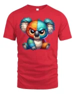 Angry Colorful Koala T-Shirt - Funny Cute Attitude Tee - red t-shirt on white background