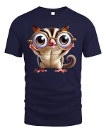 Cute Big Eyes Animal T-Shirt - Funny Nerdy Style Tee - navy t-shirt on white background