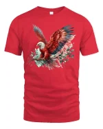 Majestic Red Eagle T-Shirt - Bold Freedom Spirit Tee - red t-shirt on white background