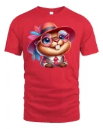 Dapper Beaver T-Shirt - Funny Animal in Suit and Hat Tee - red t-shirt on white background