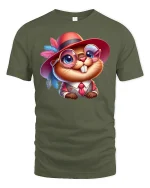 Dapper Beaver T-Shirt - Funny Animal in Suit and Hat Tee - military green t-shirt on white background