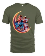Space Rock Band T-Shirt Cool Astronaut Music Graphic Tee - military green t-shirt on white background