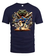 Gator Charge Baseball Action Tee for Ultimate Fans - navy t-shirt on white background