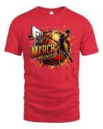 March Madness T-Shirt - Basketball Slam Dunk Tee - red t-shirt on white background
