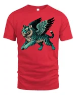 Flying Tiger Spirit Mythical Power Fantasy Art T-Shirt - red t-shirt on white background